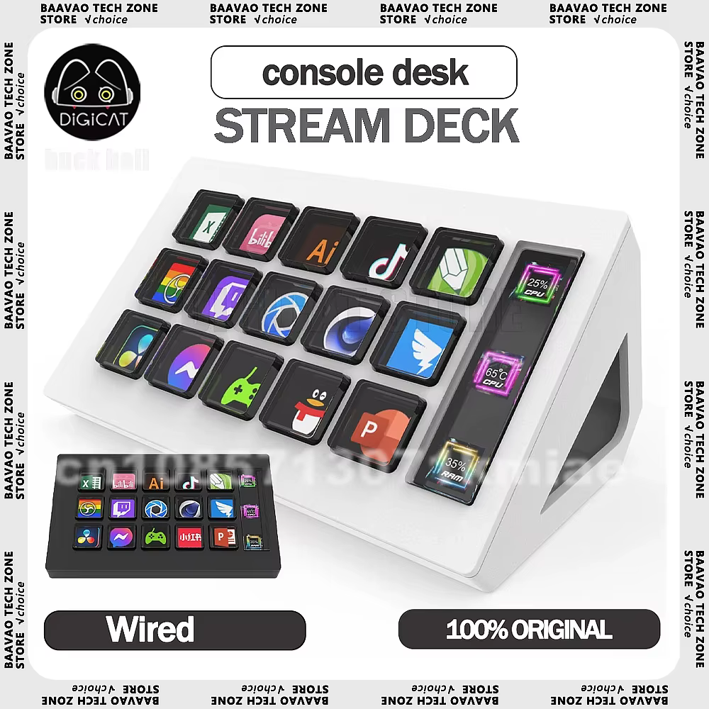 Mini clavier visuel bouton LCD 15 touches contrôleur de création de contenu en direct