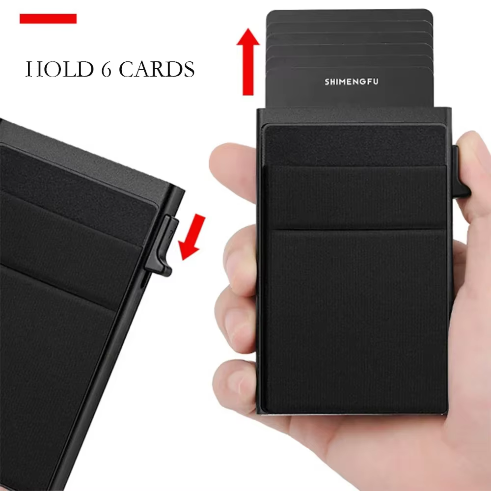 Rfid porte-carte de crédit hommes mince mince Mini portefeuilles minimalistes de luxe en métal banque ID étui portefeuille pour hommes Carteras