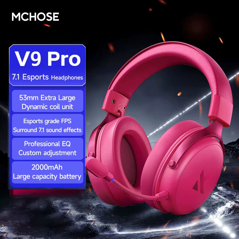MCHOSE V9 Pro casque de jeu 2.4G BT5.3 sans fil