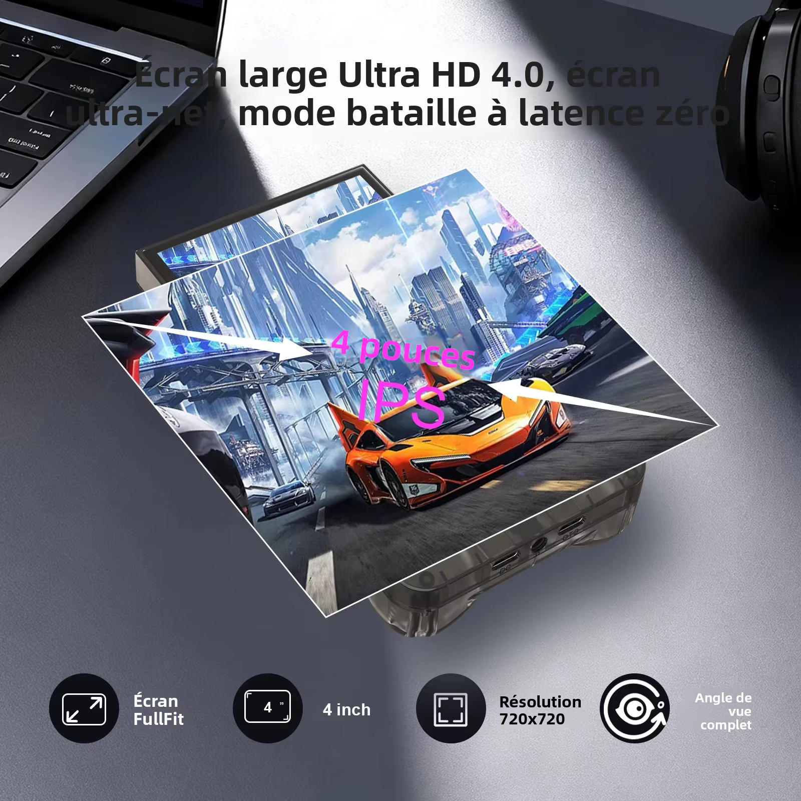 GAMINJA ANS13 Console de jeu vidéo Portable rétro écran IPS de 4.0 pouces système de jeu de poche