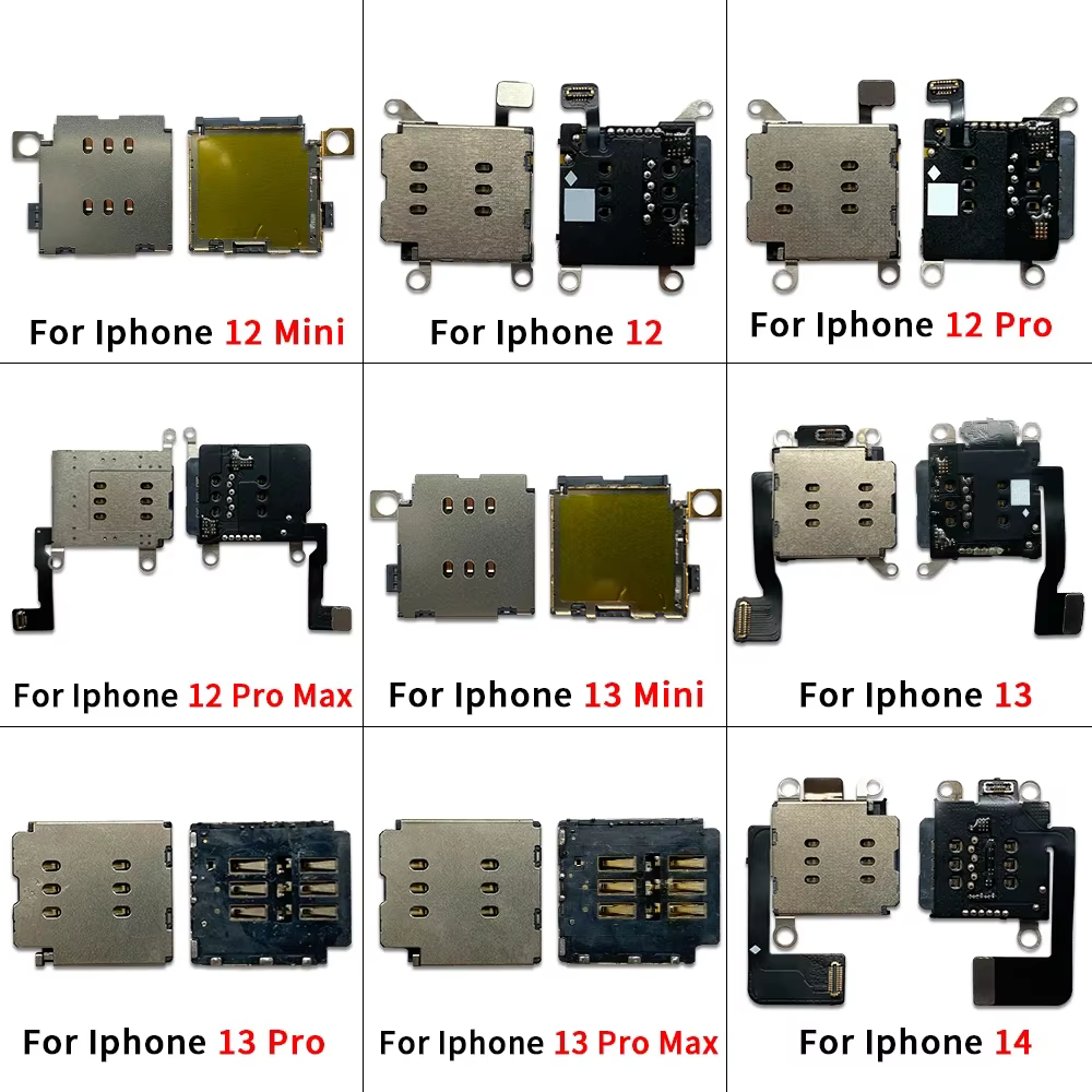 Nouveau connecteur de lecteur de carte SIM double, câble flexible de remplacement pour iPhone 12 13 mini 14 Plus 15 Pro Max