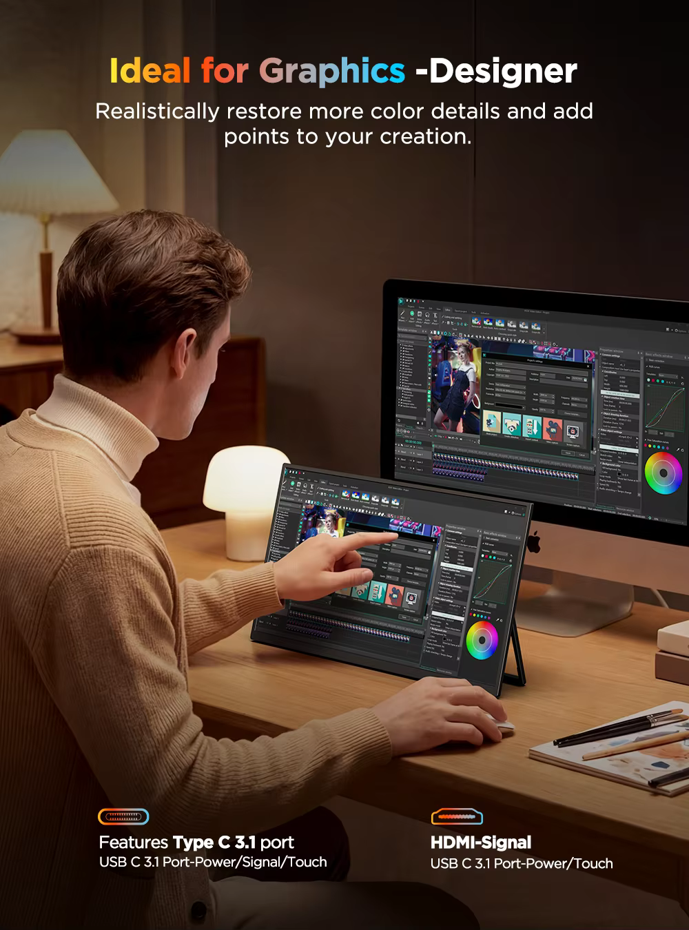 Moniteur portable tactile 4K UPERFECT 15