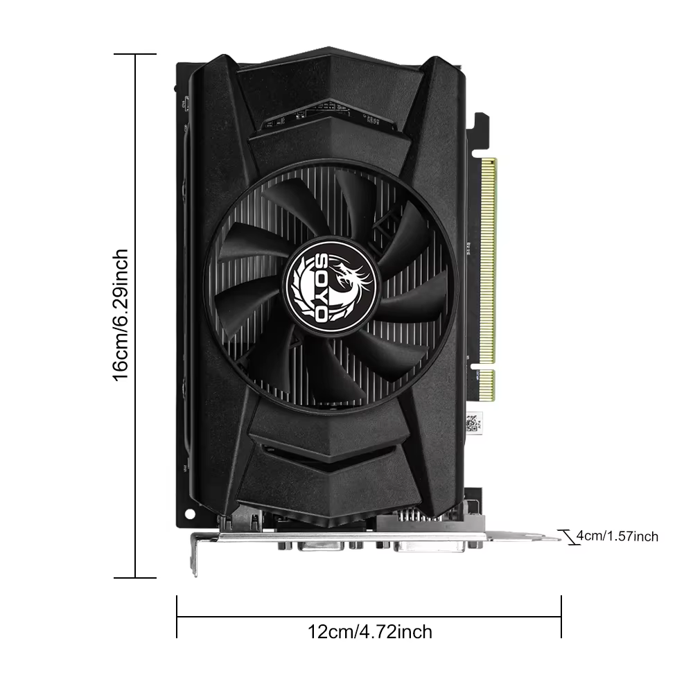 SOYO cartes graphiques R7 350 4G DDR5 128bit compatibilité HDMI + DP + DVI pour les composants d'ordinateur de jeu de bureau carte vidéo GPU