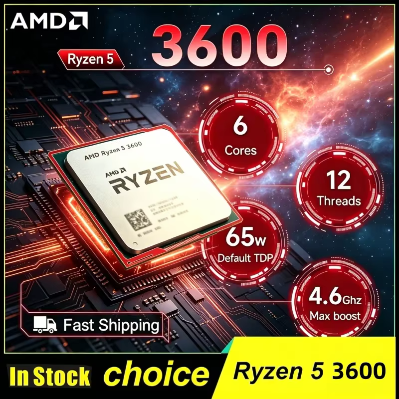 Processeur de bureau gaming AMD Eminent Unshackled Ryzen 5 3600 R5 3600 6 cœurs 12 threads 4