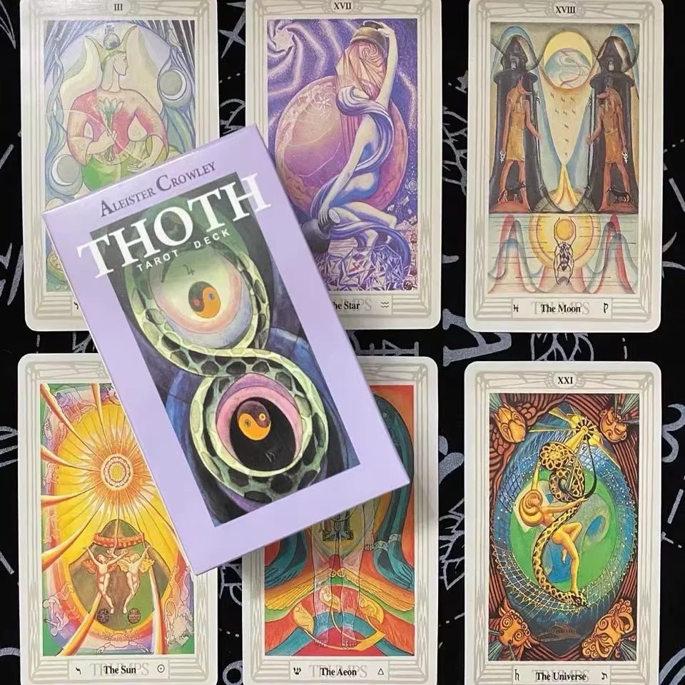 Thoth Tarot cartes 78 cartes Deck mystérieux Divination Oracle jeu de société jeu de société jeu de cartes jeu de société