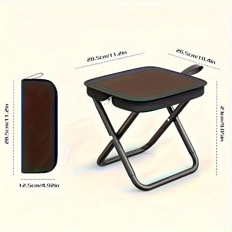 Tabouret pliant Portable avec poignée, tabouret de pêche de Camping en plein air, tabouret à fermeture éclair pour l'extérieur
