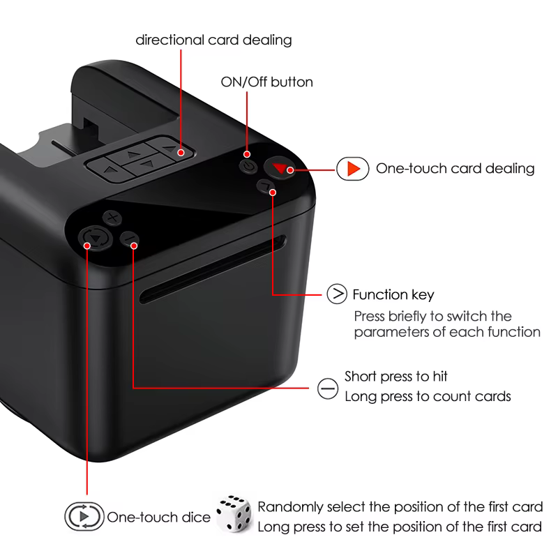 360 ° Machine automatique rotative de déclencheur de cartes, outil de déstockage de cartes à jouer de Poker, affichage OLCD, distributeur de cartes Intelligent 5000mAh
