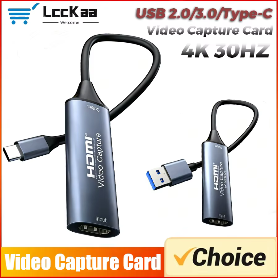 Carte de capture vidéo USB 2.0 3.0/Type-C 4K 30Hz HDMI vers Type C pour Macbook PS4 PC Jeu DVD Enregistrement caméra Diffusion en direct Windows