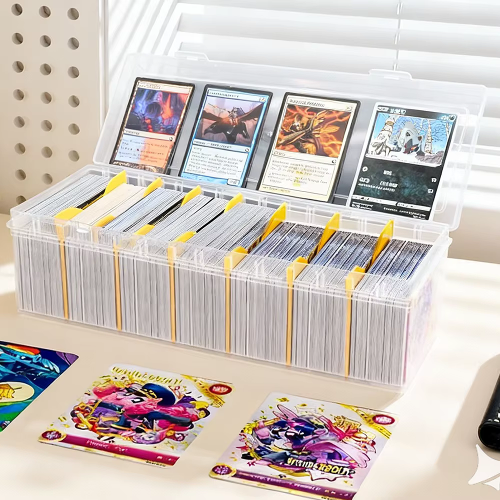 Peut contenir plus de 800 cartes à collectionner, boîte de rangement pour cartes MTG PKM, grand étui de rangement transparent compartimenté en plastique pour cartes de sport PTCG
