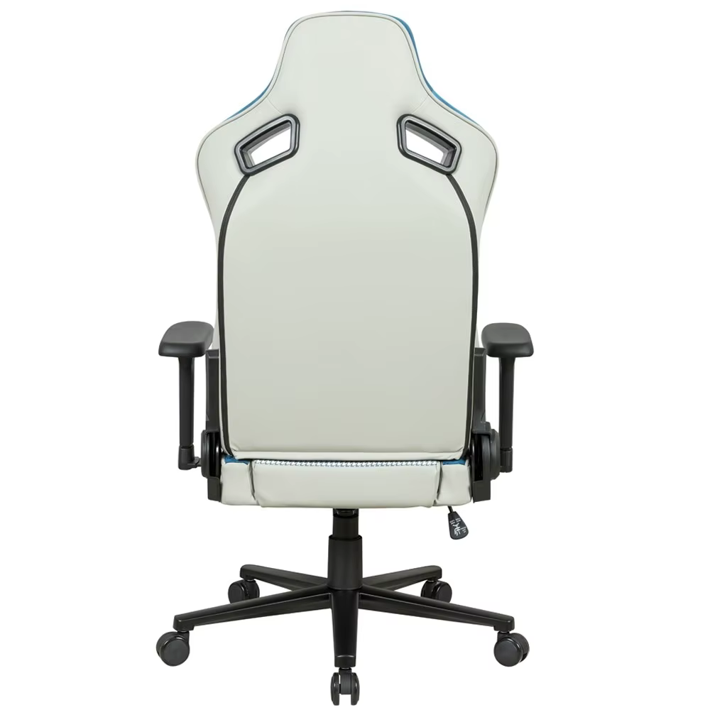 Fauteuil de jeu E-Sports en cuir et velours blanc