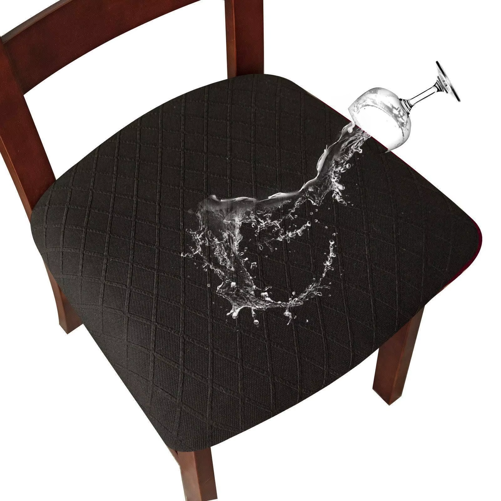 Housse de siège de chaise imperméable, housse de chaise de salle à manger, amovible, lavable, élastique, pour chaise de salle à manger rembourrée