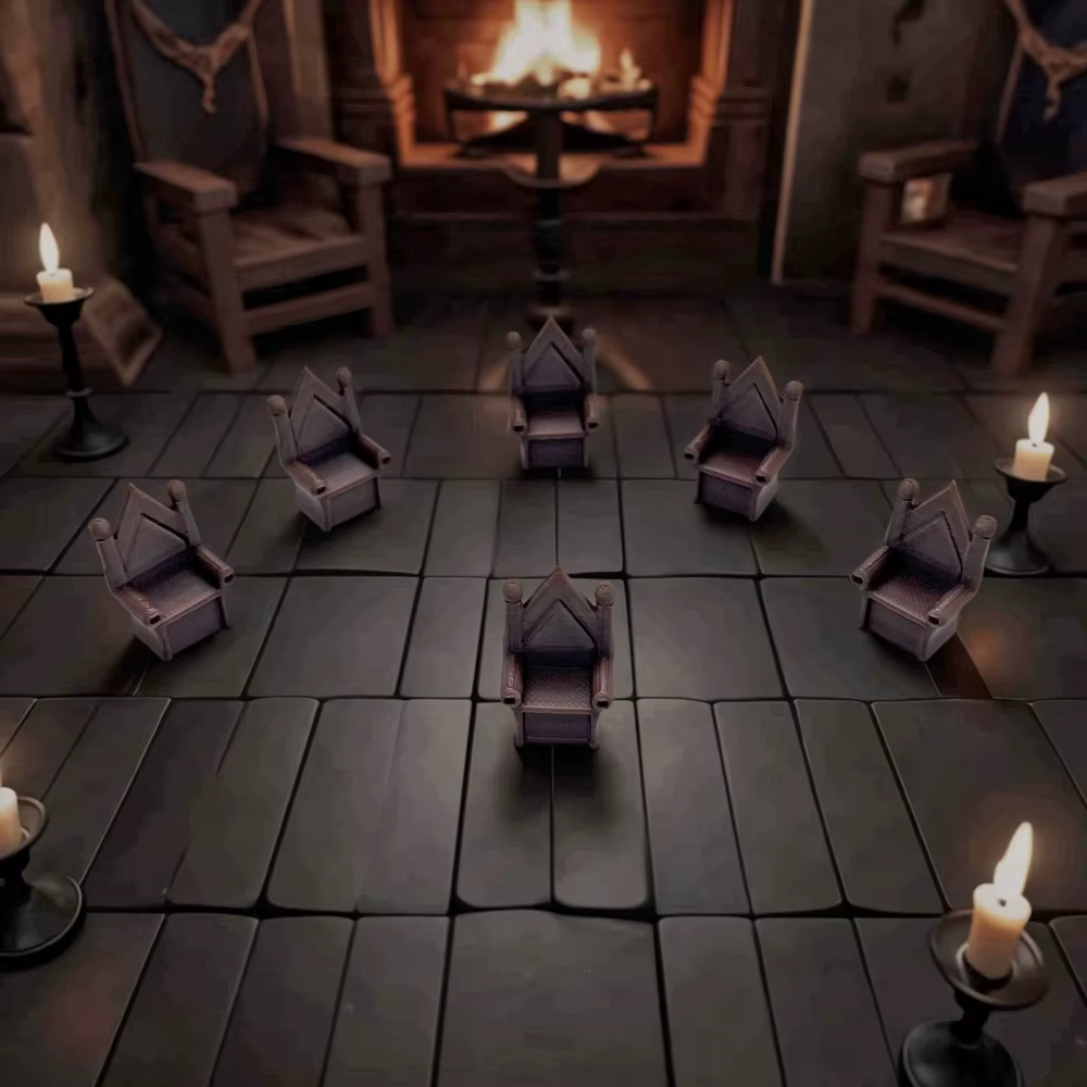Ensemble de chaises et bancs pour table de D&D et ensemble de chaises de salle à manger Scatter Terrain Tabletop