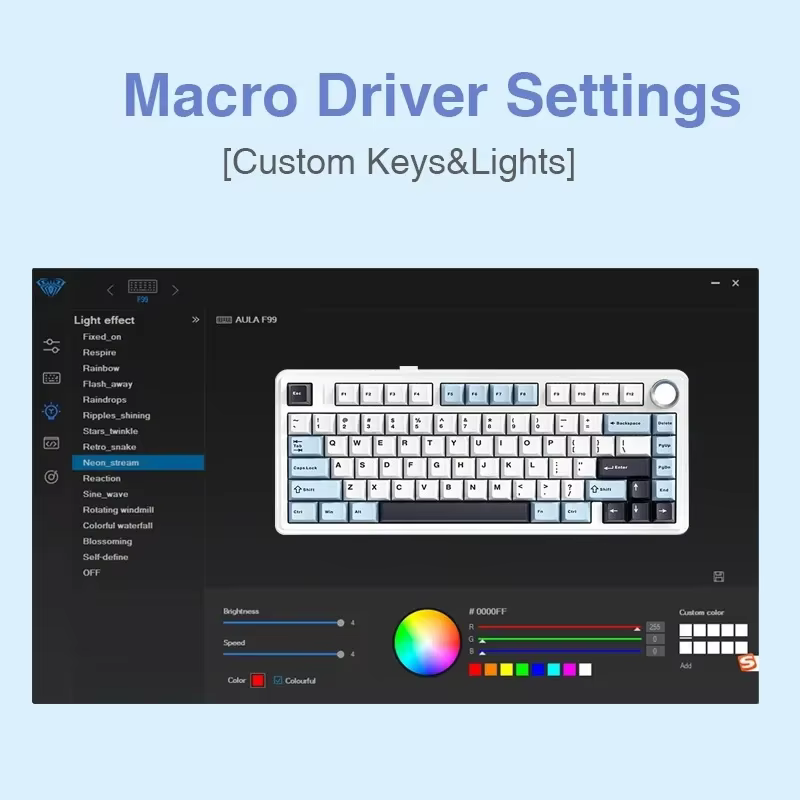AULA F75 2.4G clavier mécanique de jeu sans fil/Bluetooth/filaire rvb personnalisé 75% disposition OEM joint de profil