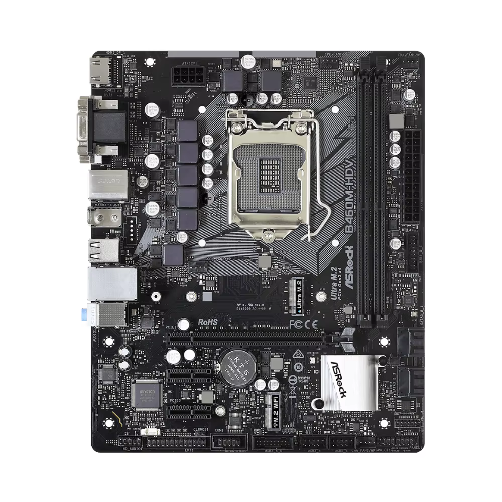 ASRock B460M-HDV carte mère Intel B460 LGA1200 10th Gen Core i9/i7/i5/i3 DDR4 128GB USB3.2 Gen1 SATA3 M.2 PCIe3.0