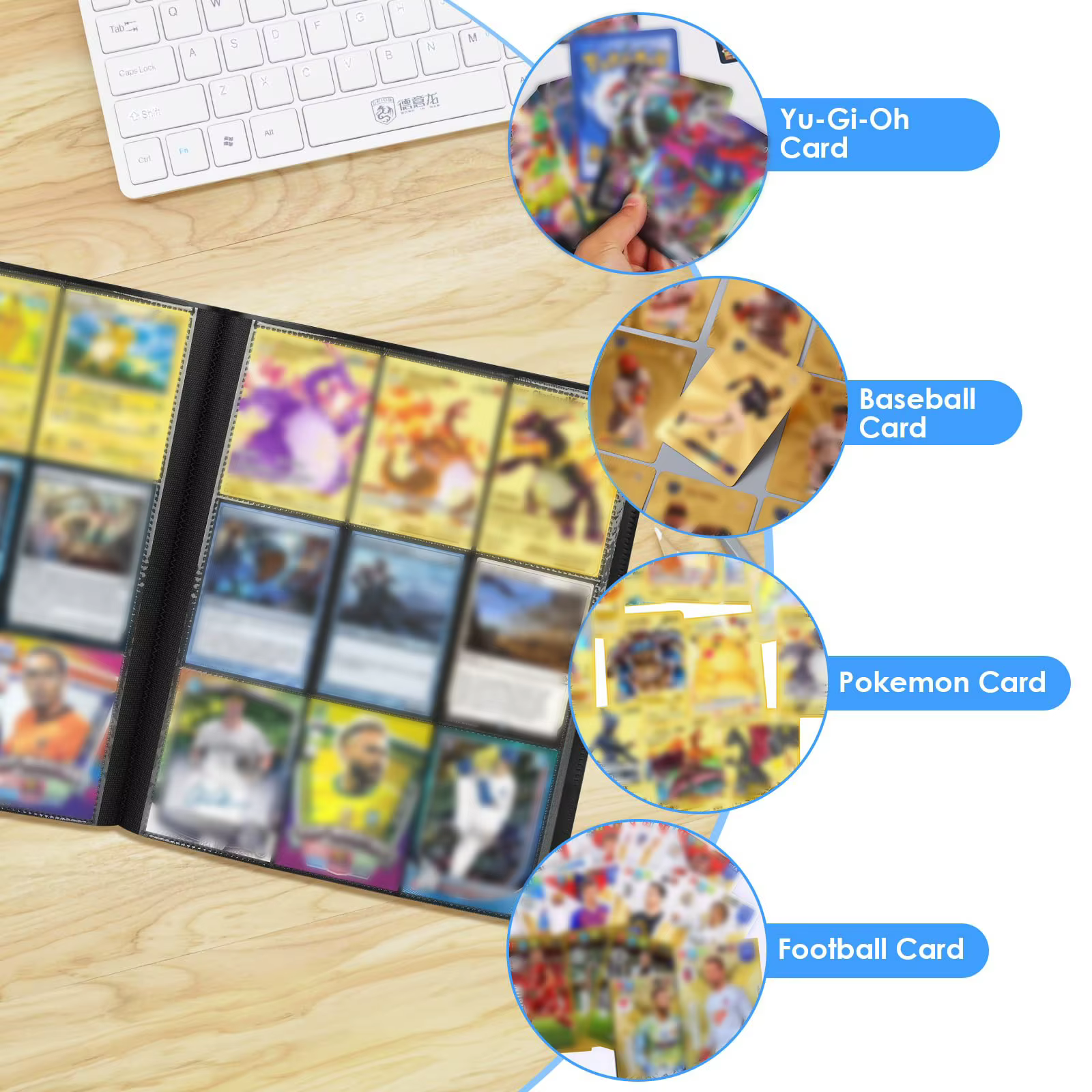 Classeur de cartes à 9 pochettes (360 cartes), album de rangement durable et protecteur pour cartes MTG, TCG et sportives, le rêve du collectionneur