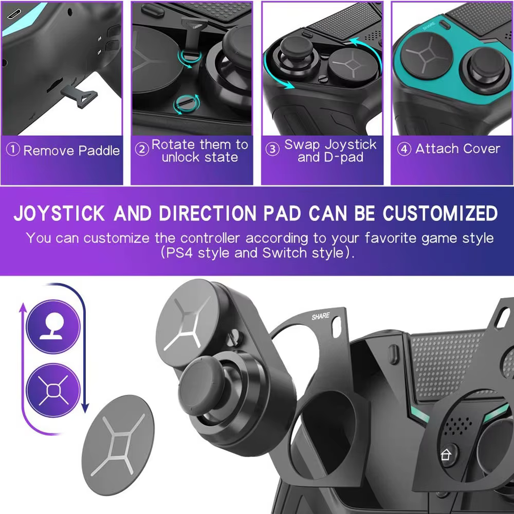 Contrôleur pour PS4 PS3 PS Playstation 4 3 PC contrôle sans fil Bluetooth Mobile Android TV manette de jeu