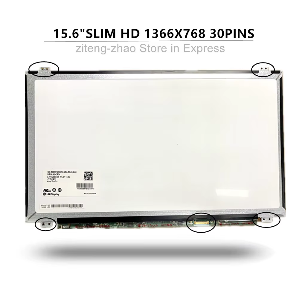 15.6 "LP156WHB-TP d'écran d'affichage à cristaux liquides d'ordinateur portable de pouce D1(A1 C1)/B156XTN03.3/NT156WHM-N42 LP156WHU-TPA1/B156XW04 V.8 V.7 pour E550 E555 S510P