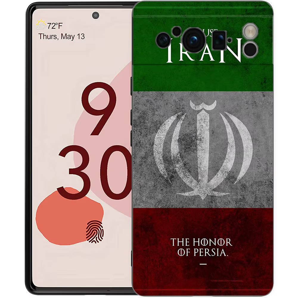 Map Art Iran flag Phone Case For Google Pixel 10 9 8 7 6 Pro XL 9A 8A 6A 7A 5G Soft Shockproof TPU Black Cover