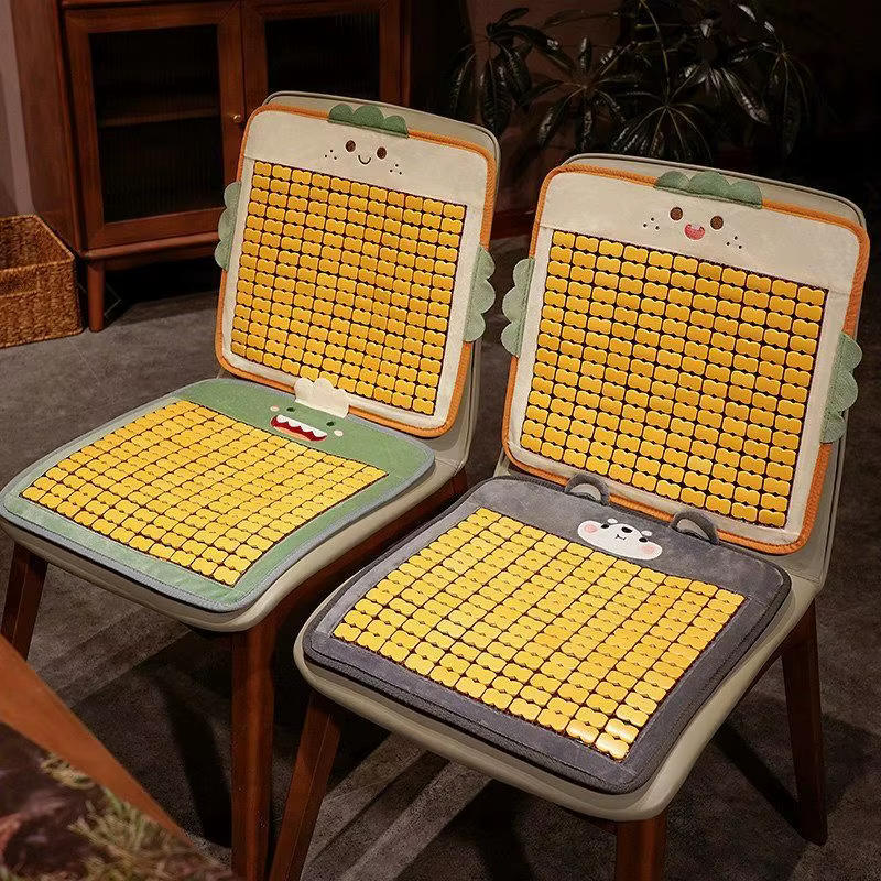 Coussin de siège rafraîchissant et respirant en bambou, orthopédique, antidérapant, portable, pour chaise de bureau, étudiant, dortoir, tabouret, maison, voiture, été