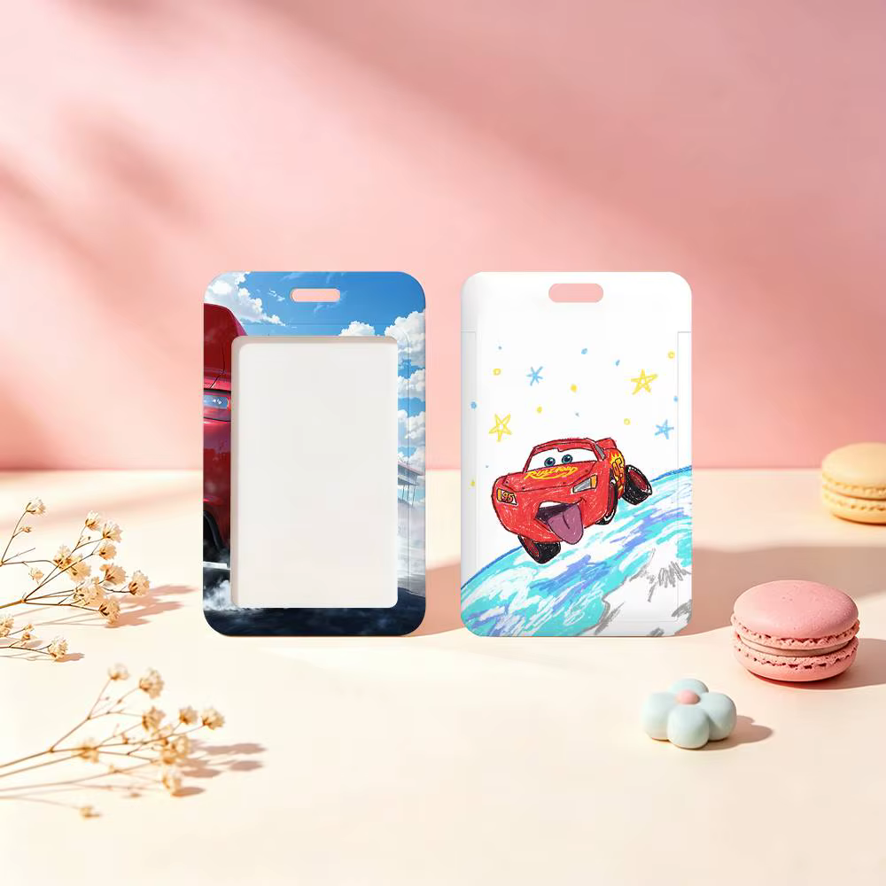 Cool C-Cars M-mcqueen Étui pour carte coulissante sans contact NFC pour cartes d'étudiant, cartes de bus, cartes d'identité et permis de travail