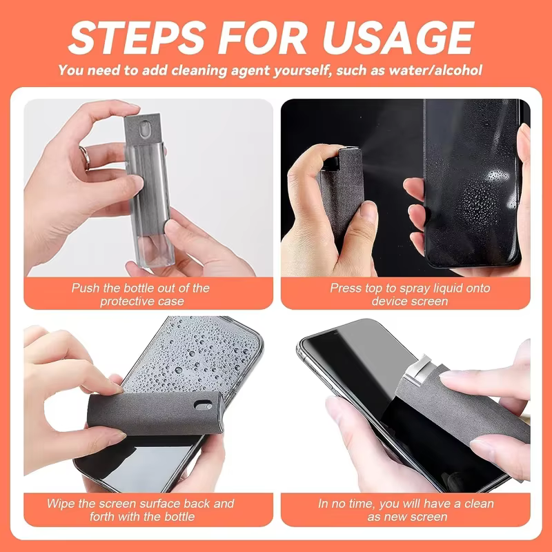 Kit de nettoyage d'écran 2 en 1 pour téléphone/ordinateur portable/tablette/TV/moniteur/écran de voiture