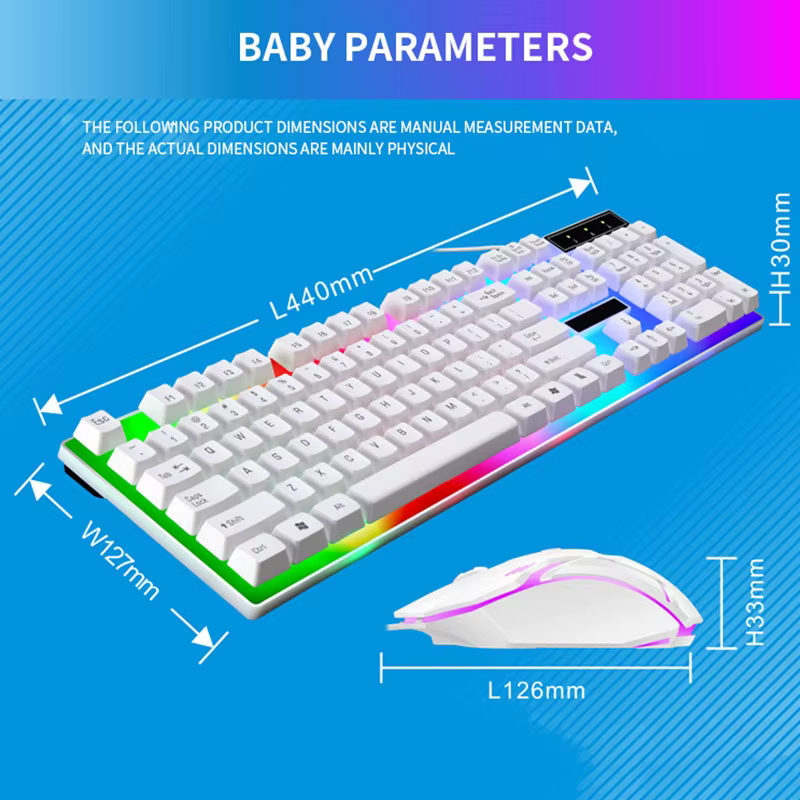 Ensemble clavier et souris de jeu filaire RVB LED