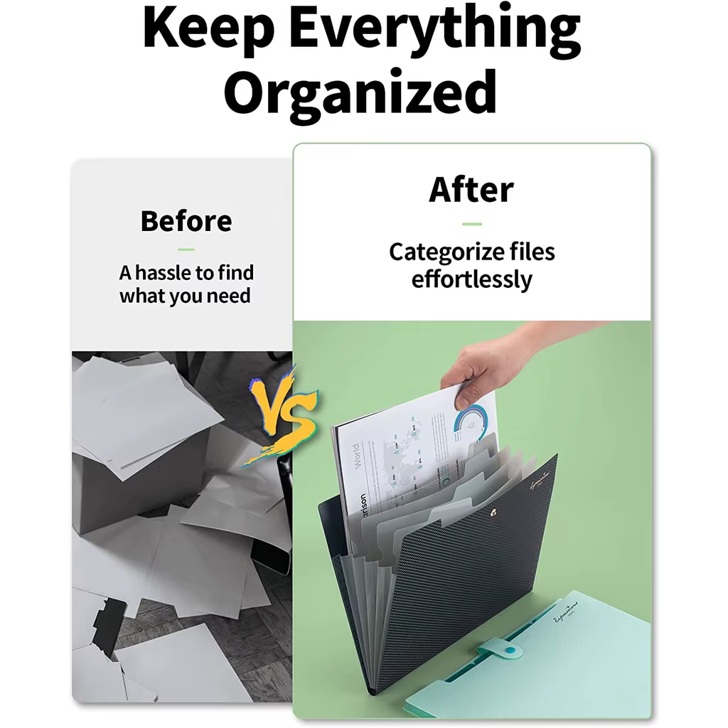 Dossier extensible, 5 dossiers de poche pour documents, organisateur de papier Portable pour fournitures scolaires et de bureau, format A4