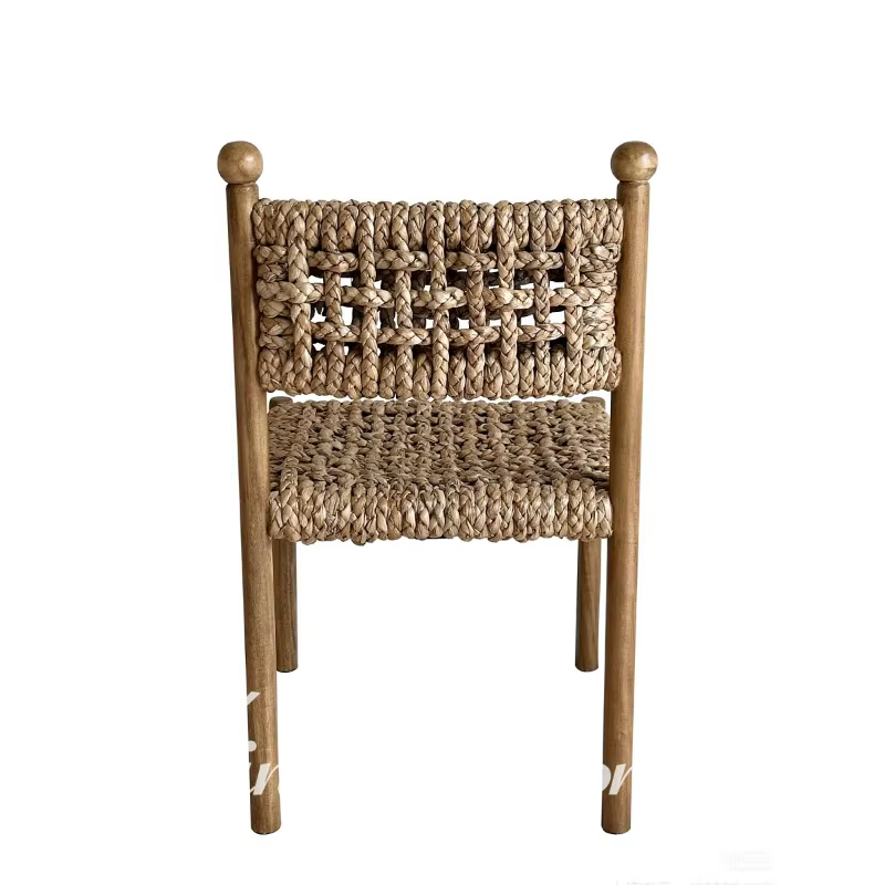 Chaise de salle à manger en rotin et bois massif pour personnes d'âge mûr, fauteuil design rétro haut de gamme, fauteuil d'art de luxe léger, chaise de loisirs en rotin pour la maison