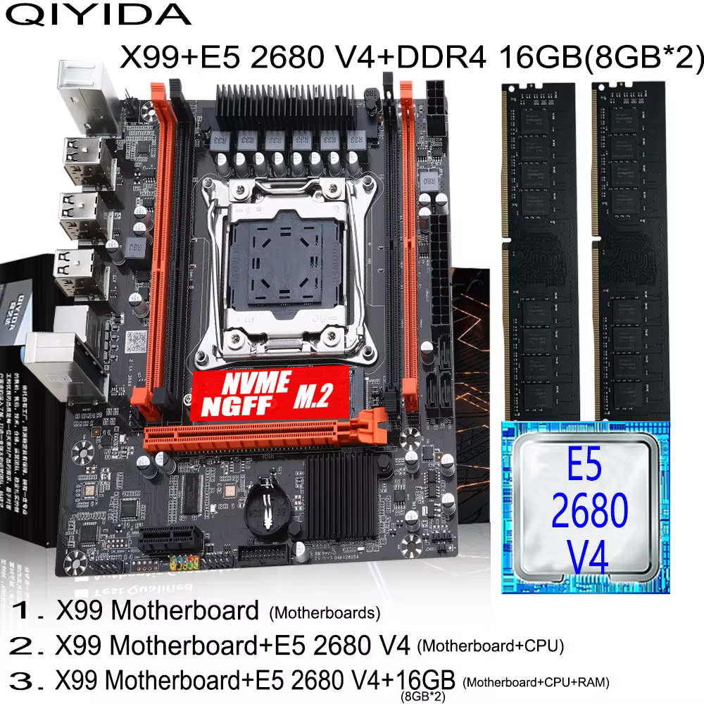 Kit de carte mère de jeu X99 avec processeur Xeon E5 2680 V4