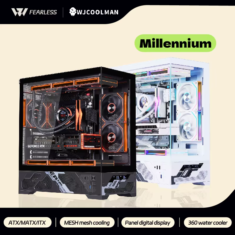 Boîtier PC ATX WJCOOLMAN Millennium avec écran/affichage numérique