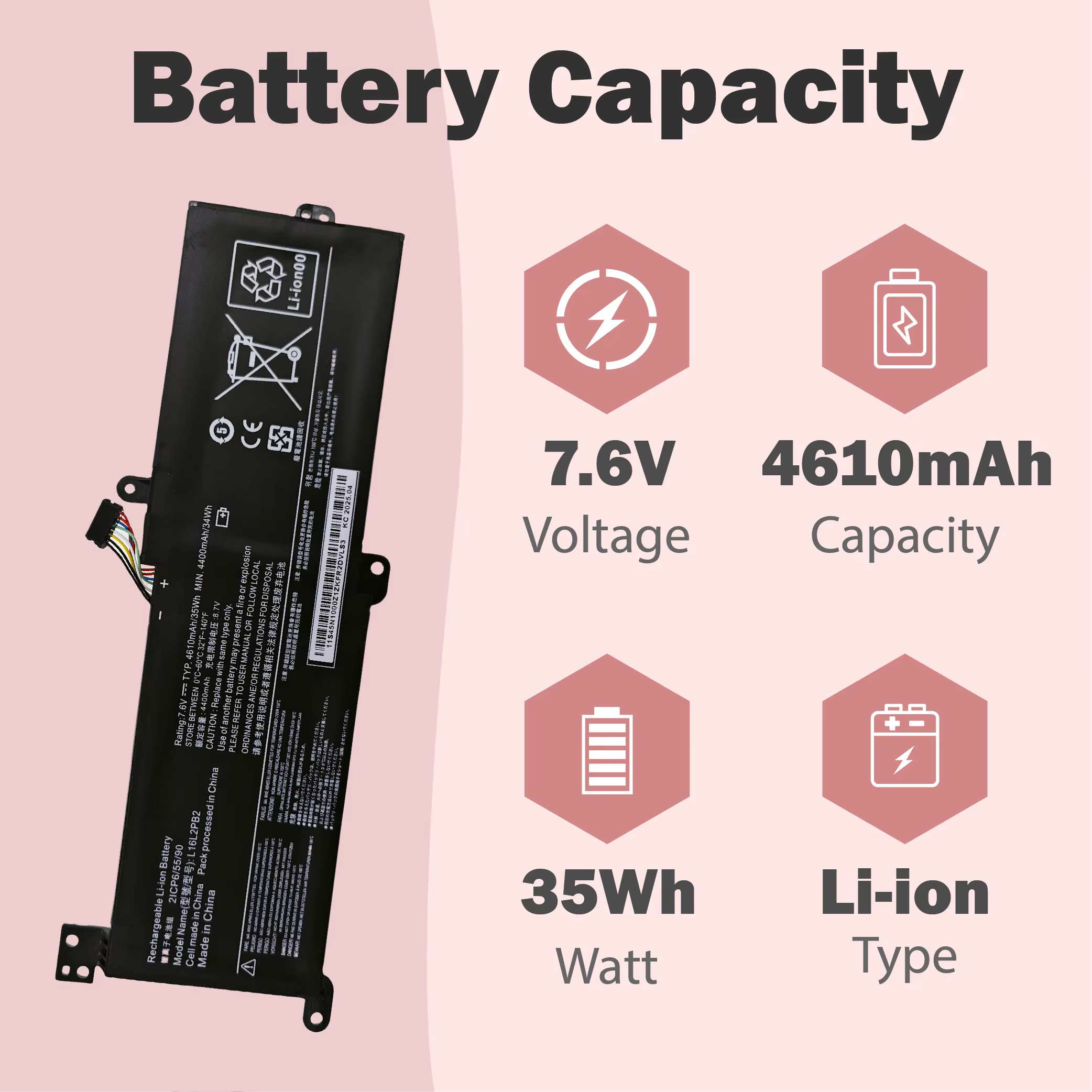 L16L2PB2 L16M2PB1 Pour Lenovo Ideapad 320 520 130 V320 S145 L17L2PF1 L17M2PB7 L16L2PB3 L16C2PB1 L16M2PB3 320-15IKB -15IAP-15AST-1