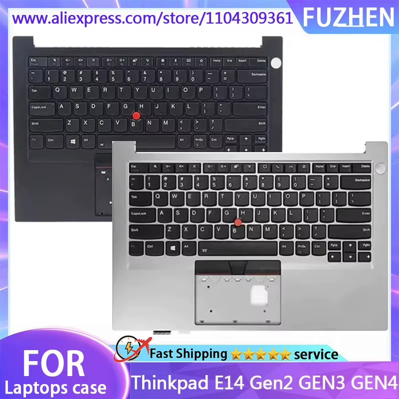 Nouveau pour Thinkpad E14 Gen2 GEN3 GEN4 remplacement d'ordinateur portable avec repose-paume clavier américain/couvercle hôte clavier/noir argent