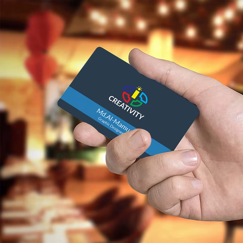 Cartes de visite en PVC personnalisables, style Instagram, coins arrondis, pour le bureau, conception gratuite, code QR, imperméables, conception gratuite