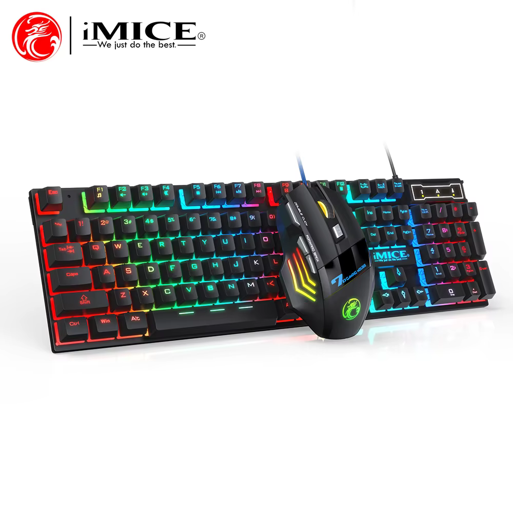 Ensemble clavier et souris ergonomiques filaires rétroéclairés RGB