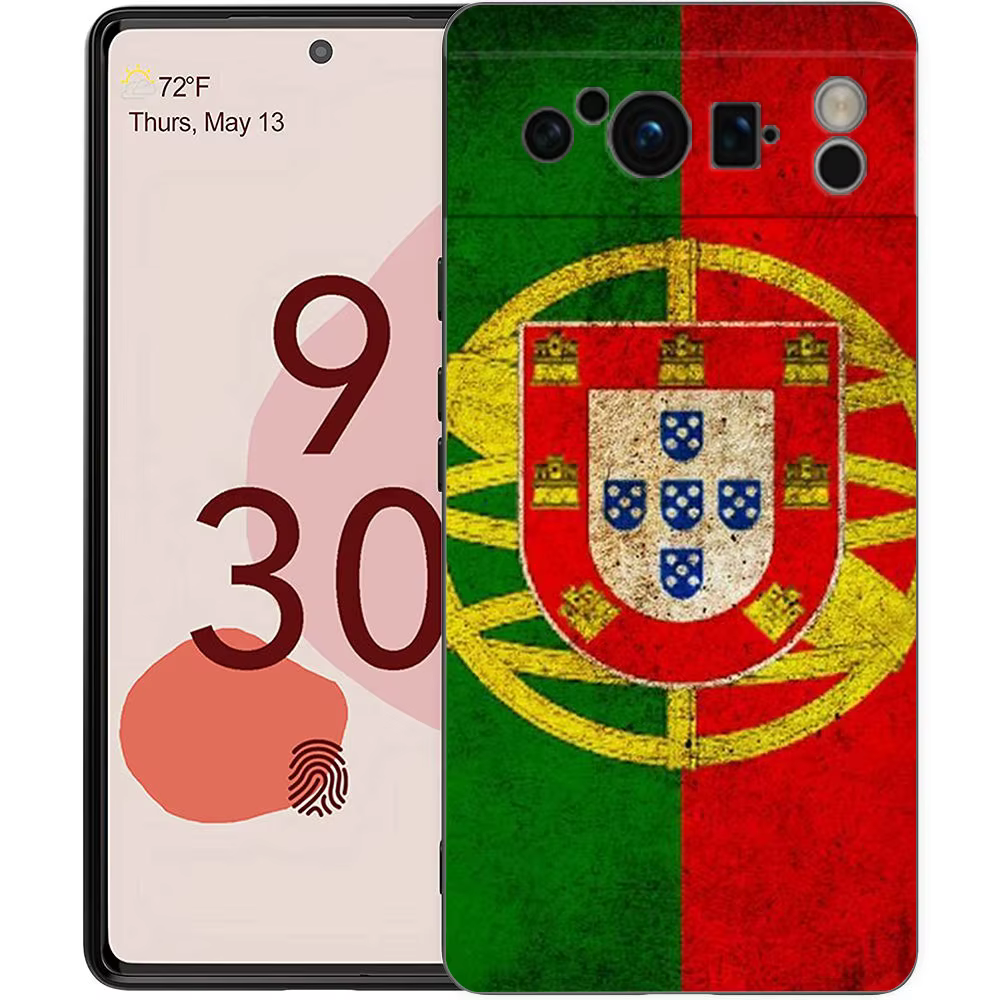 Coque de téléphone Portugal pour Google Pixel 10 9 8 7 6 Pro XL 9A 8A 6A 7A 5G, souple, antichoc, en TPU, noire