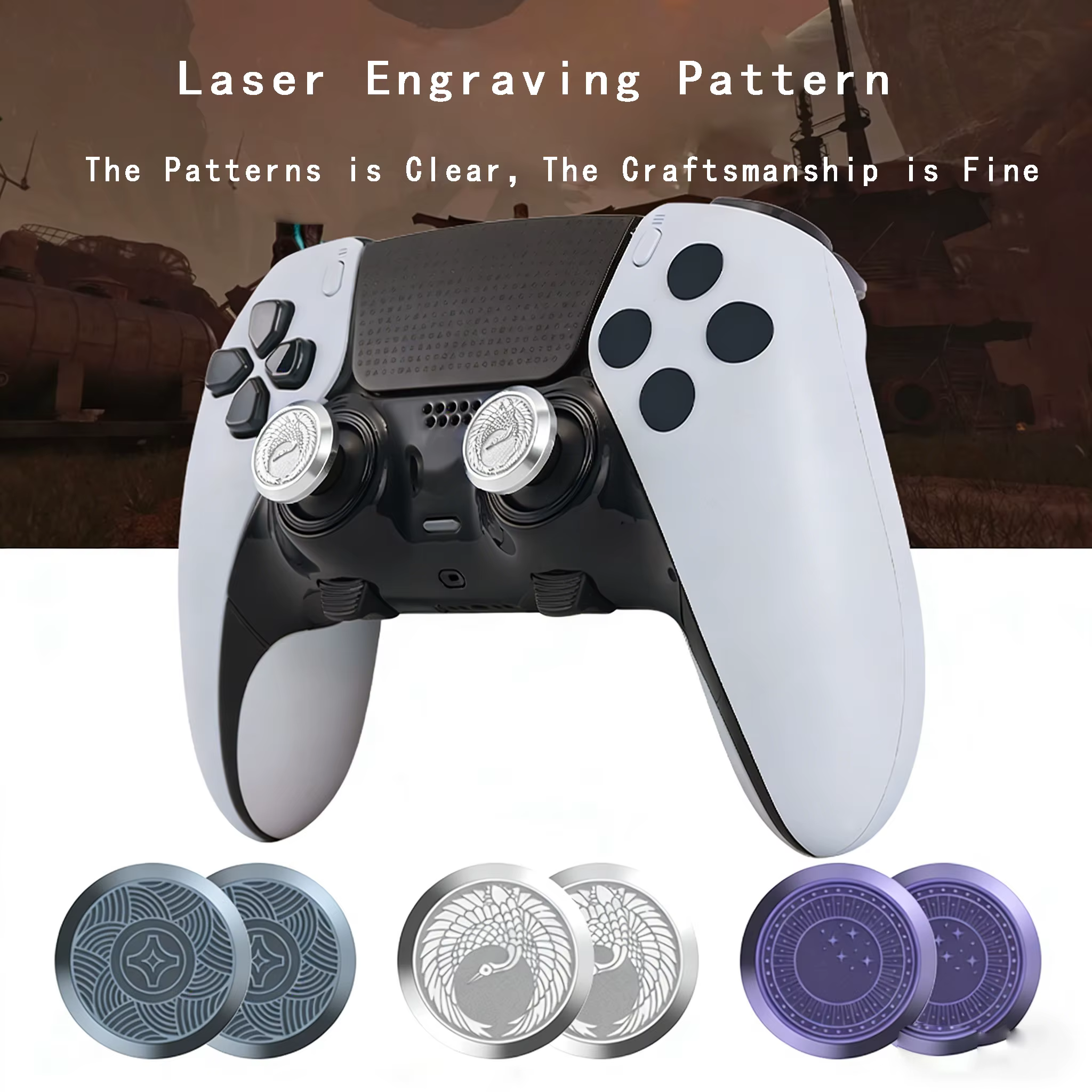 Capuchon et jeu de palettes de Joystick en métal 6 en 1 pour manette PS5 Elite