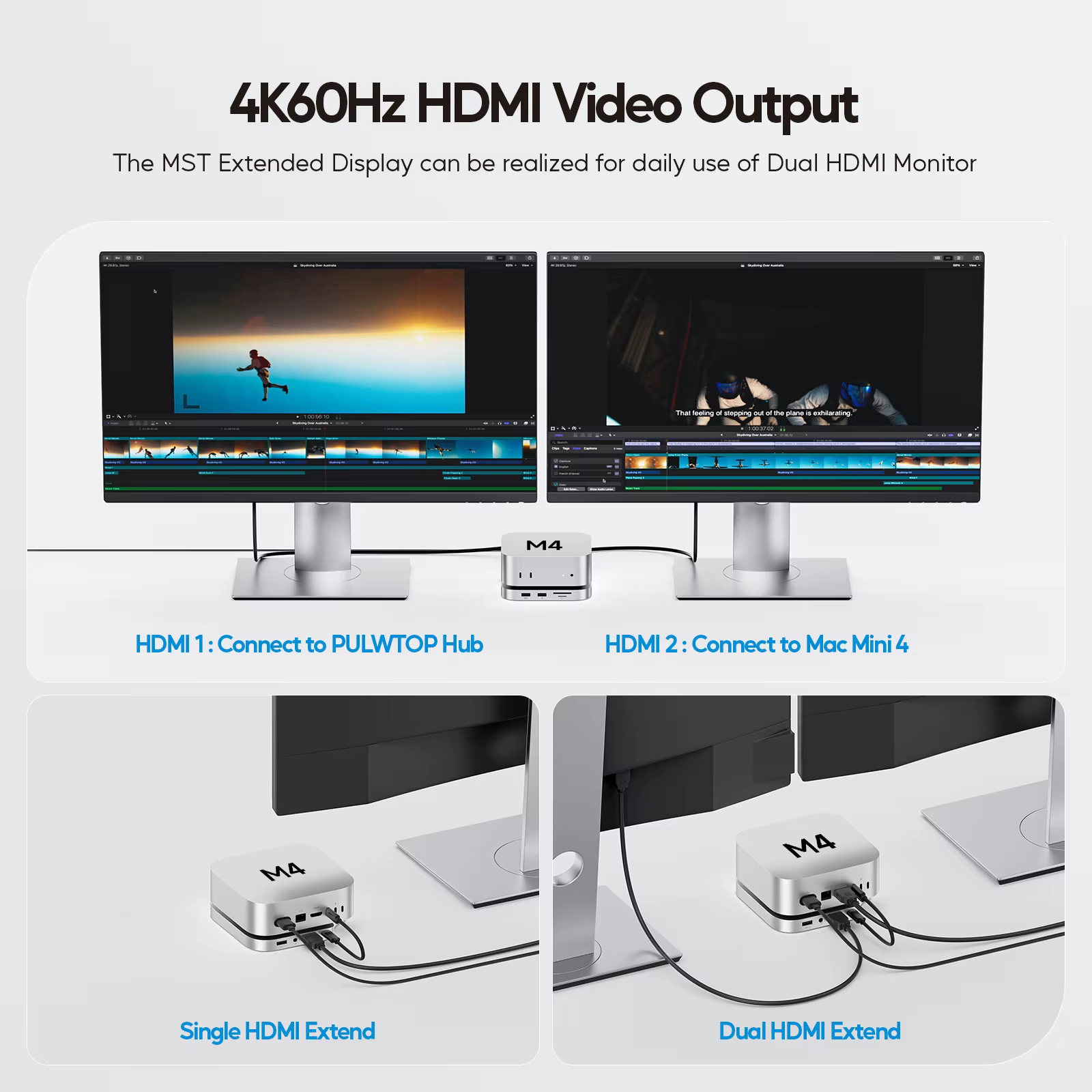 Dock PULWTOP Mac Mini M4 avec boîtier SSD 4 To