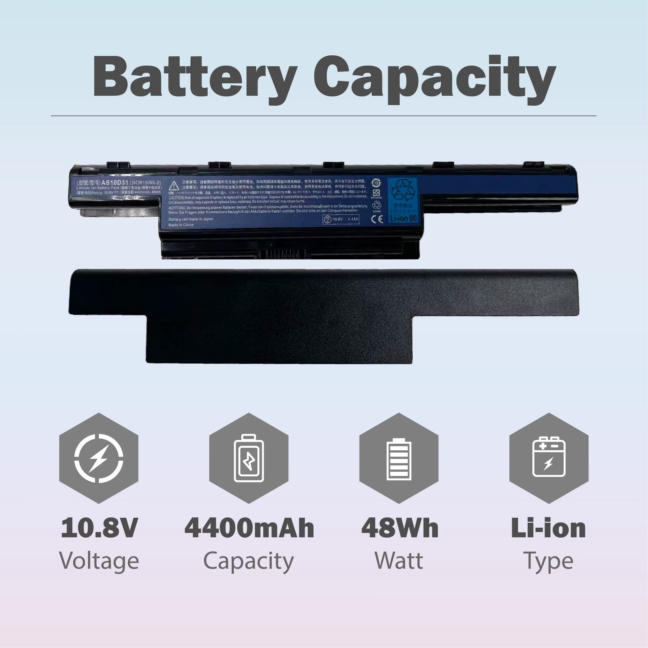 Batterie d'ordinateur portable AS10D31 4400mAh pour Acer Aspire AS10D3E AS10D51 AS10D61 AS10D71 AS10D75 AS10D81 5741 5742 5750 5551G 5560G 5741G