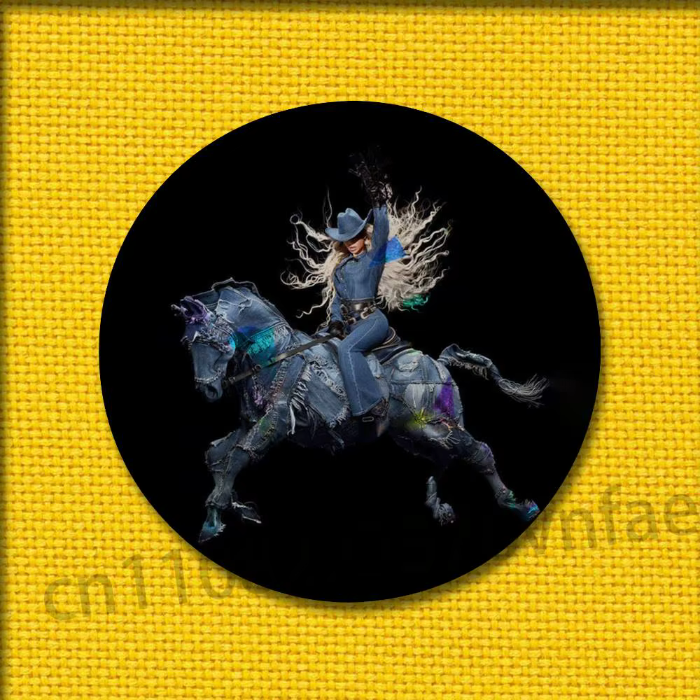 B-beyonce Cowboy Carter limonade Badges 75mm 25mm 44mm 32mm 58mm broche ronde Souvenir vêtements Cosplay cadeau accessoires