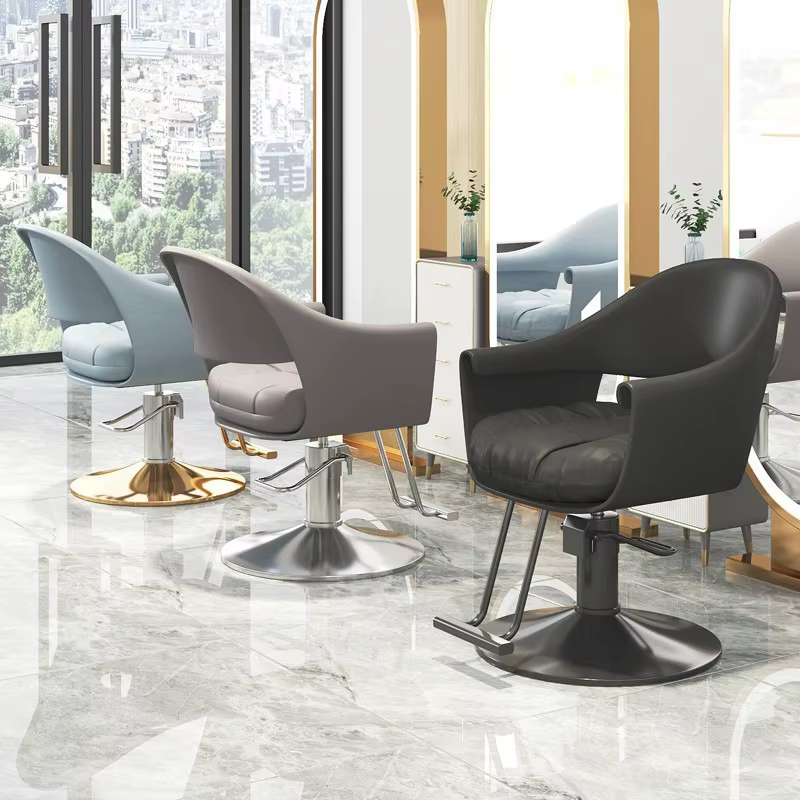 Chaise de coiffure moderne en cuir et acier de haute qualité, avec plusieurs Options de couleurs, meubles de Salon