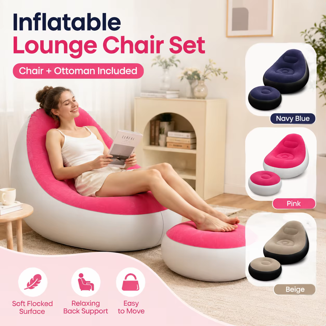 1 chaise longue gonflable