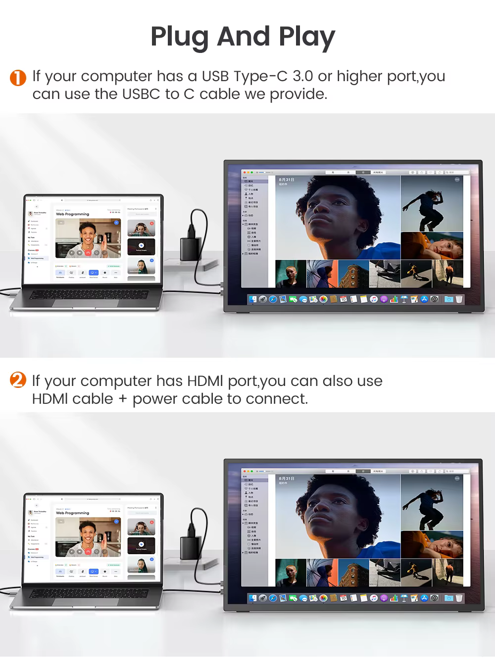Moniteur portable UPERFECT Écran tactile 18