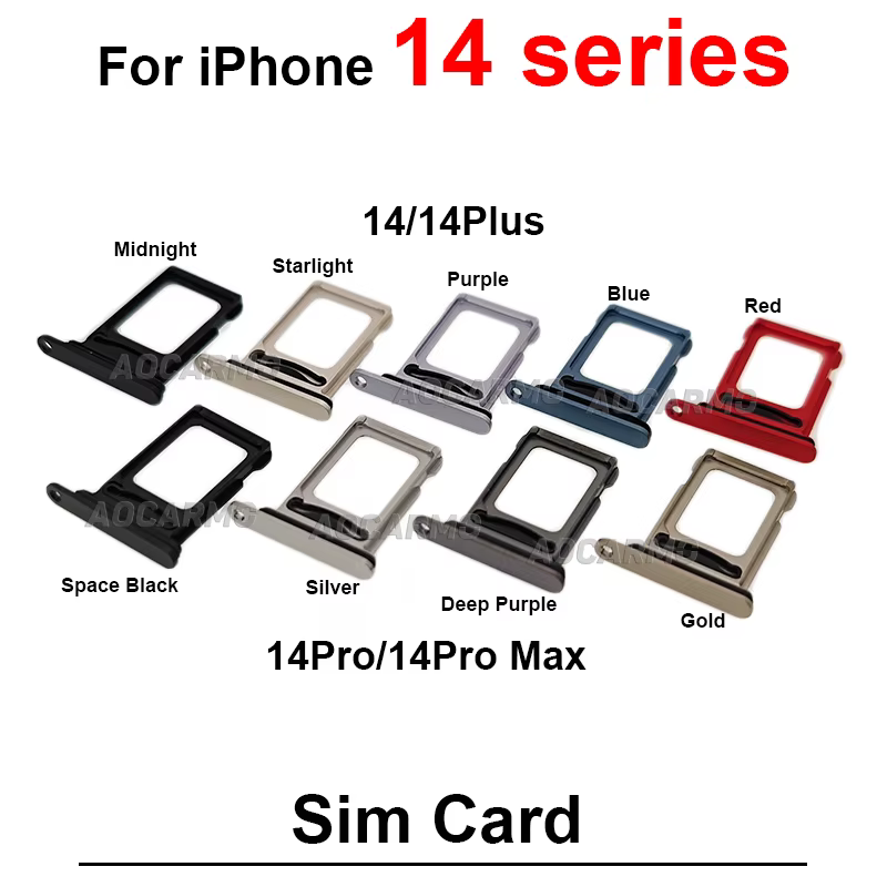 Support double carte SIM pour iPhone 14 Pro Max 14PLUS 14Pro 5G – Pièce de rechange pour emplacement de carte SIM