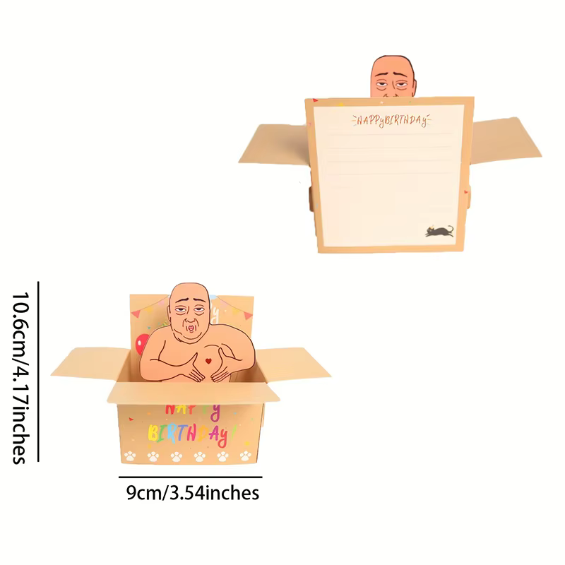 Carte d'anniversaire pop-up amusante et originale, décoration de bureau hilarante pour les fêtes, le bureau ou la maison