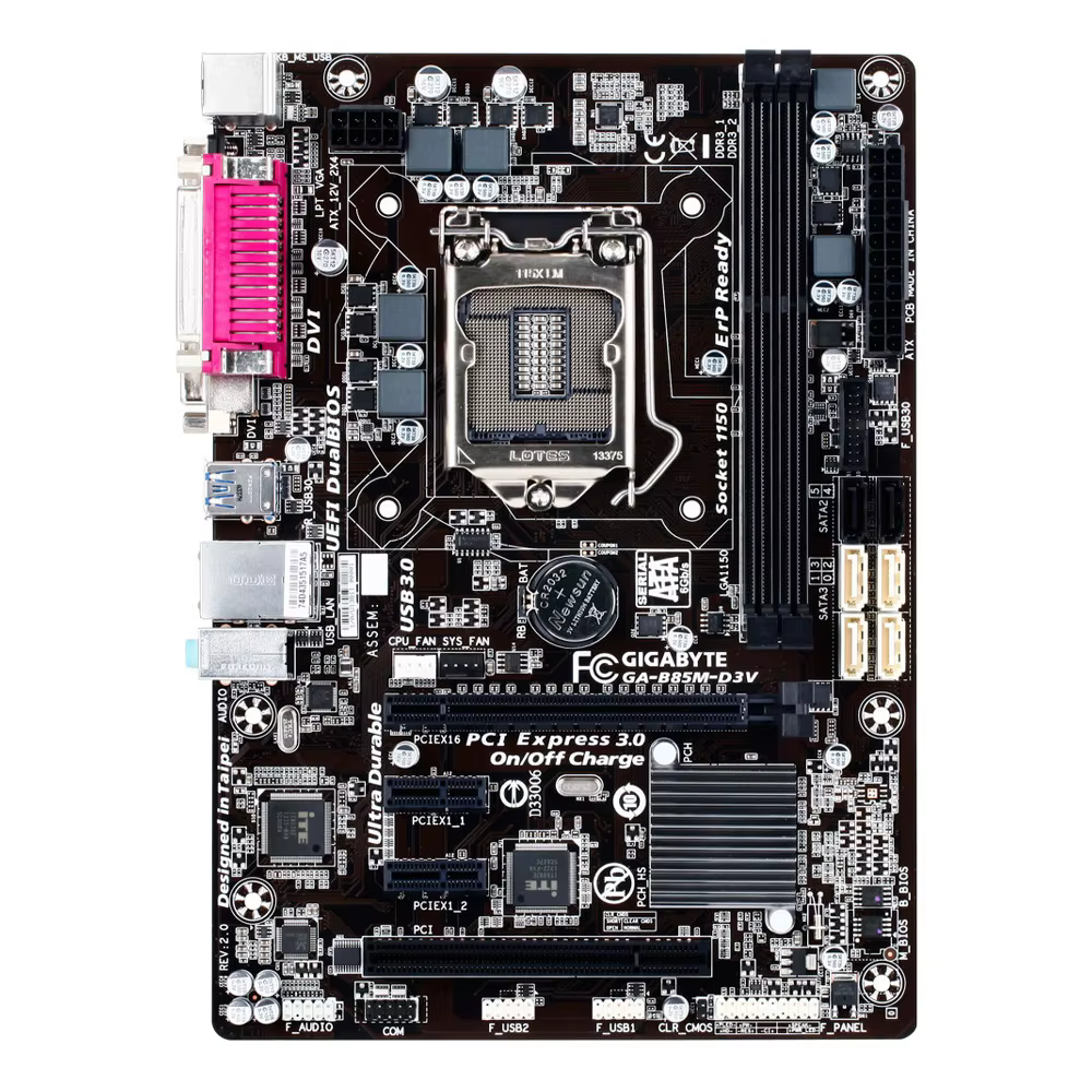 GIGABYTE GA-B85M-D3V Intel B85 LGA1150 mATX carte mère DDR3 1600 USB3.0/SATA3 pour 4e génération Core i7/i5/i3