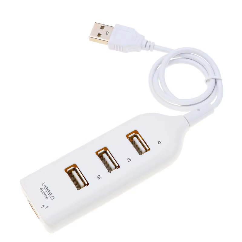 Hub USB haute vitesse 4 ports USB 2.0 avec câble Mini répartiteur USB Hub utilisation adaptateur secteur prise Multiple