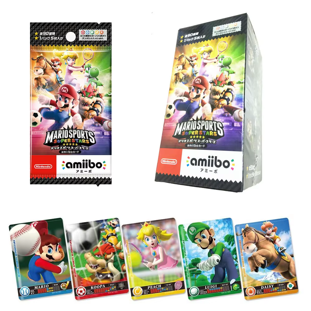 ARTSWIFT Cartes Nintendo Amiibo Mario Sport Superstar 1 BOÎTE Tous les 90 PIÈCES Version Asiatique Accessoires de Jeu Originaux