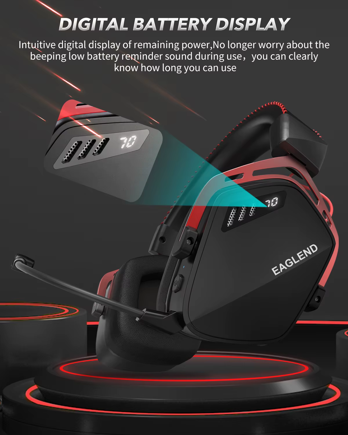Casque de jeu Esports pour PS5 PS4 XBOX PC Mac 2.4GHz Ultra-basse latence Ai suppression du bruit