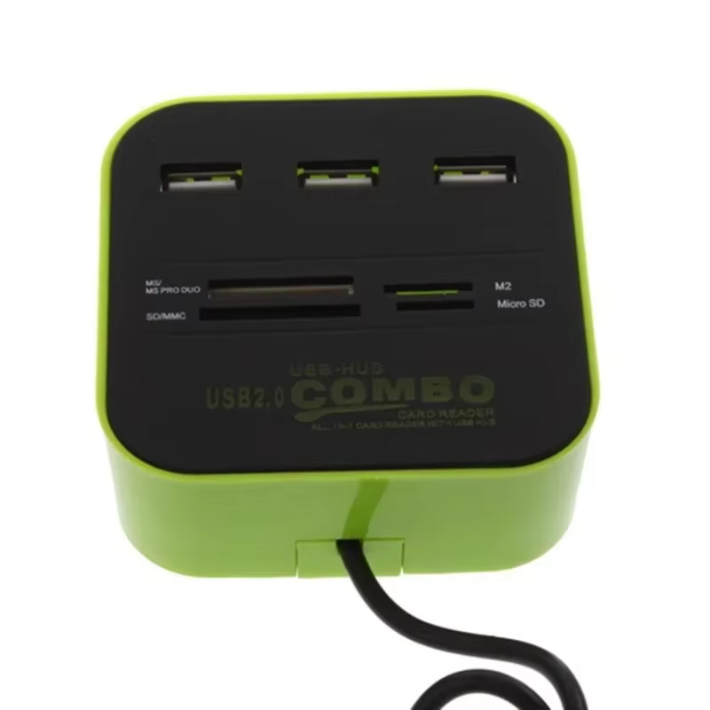 Mini Hub 3 Ports avec lecteur de carte tout-en-un USB 2.0 adaptateur répartiteur Hub haute vitesse pour ordinateur portable PC