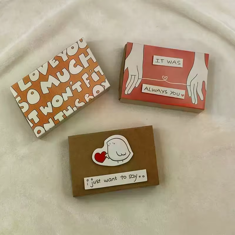 1 pièce, boîte à messages romantique « Je t'aime », cadeau fait main, carte pour la Saint-Valentin, anniversaire, mariage, surprise pour elle/lui 